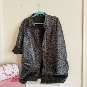 Zara Checkered Jacket in Black and Gray